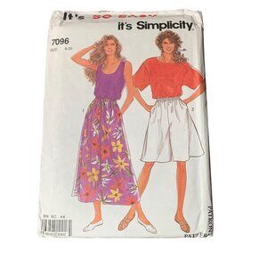 Simplicity 7096 Sewing Pattern Womens Easy Breezy Shirt Short Size 8-20 uncut